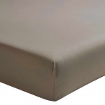 Taupe - Drap housse Essix en percale de coton 80 fils 140 x 190 Taupe - Drap housse Essix en percale de coton 80 fils 140 x 190