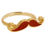 Petite Bague Moustache Orange