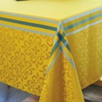 Nappe enduite Bilbao 150 x 150 cm - curry