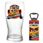 Set Verre  Bire et dcapsuleur - Corse