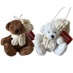 Lot de 2 Petites peluches Ours dcoration de sapin 8 cm