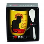 Mug avec cuillère Le chat noir Mug avec cuillère Le chat noir
