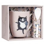 Mug avec cuillre Allen Desings - Crasy Cat