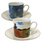 Coffret de Tasses et sous-tasses en cramique Claude Monet