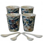 Coffret de 4 Gobelets Expresso en cramique Beige Allen Designs