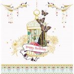 Carte Postale Cage Happy Birthday 3 volets avec enveloppe