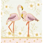 Carte Postale Flamants-Roses 3 volets avec enveloppe