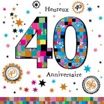 Anniversaire 40 Ans - Carte Postale 2 volets avec enveloppe Anniversaire 40 Ans - Carte Postale 2 volets avec enveloppe