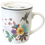 Mug avec infuseur pour le th et couvercle colibri