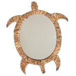 Miroir tortue en jacinthe d'eau 41 cm