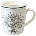 Mug avec infuseur pour le th et couvercle arbre