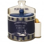 Boite  sel ADERNE bleue en cramique avec cuillre