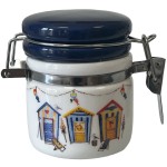 Pot à épices hermétique en Faïence avec cuillère en bois