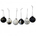 Set de 6 boules de Noël Premier Noël - Noir et Blanc Set de 6 boules de Noël Premier Noël - Noir et Blanc