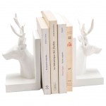 Stop-livres Cerf en résine Blanc Stop-livres Cerf en résine Blanc