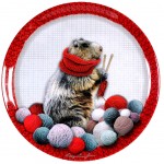 Grand Plat Rond Marmotte 36 cm