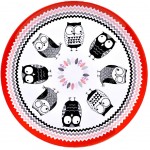 Grand Plat Rond hiboux 36 cm