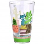 Grand verre à jus de fruit chats cactus - A l'unité Grand verre à jus de fruit chats cactus - A l'unité