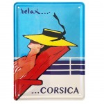 Petite plaque mtallique Relax Corsica 21 x 15 cm