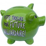Tirelire Verte Cochon - Milliardaire Tirelire Verte Cochon - Milliardaire