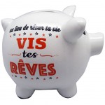 Tirelire Blanche Cochon - Rêves Tirelire Blanche Cochon - Rêves