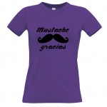 Tee shirt violet femme Moustache