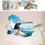 Autocollant Mural Surfer en Trompe lil