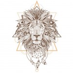 Stickers Muraux Style Indien : Lion