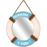 Miroir rond à suspendre Bord de mer Cordage Miroir rond à suspendre Bord de mer Cordage