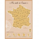 Décoration murale carte de France à gratter