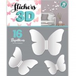 16 Adhsifs dcoratifs 3D papillons blancs