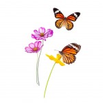 Autocollant Mural Fleurs et Papillons