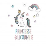 Stickers muraux Princesse Licorne