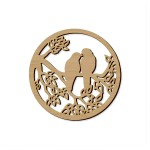 D�coration murale oiseaux sur branche en bois  40 cm