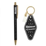 Set cadeau R�leuse et j'assume ! � Stylo paillet� et porte-cl