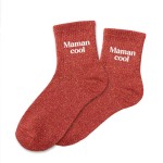 Chaussettes paillet�es Maman Cool rouges � Taille unique 36-42