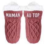Chaussettes courtes d'int�rieur � paillettes Maman au top