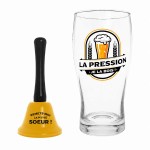 Coffret verre � bi�re 50 cl et clochette humoristique