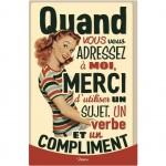 Plaque déco métallique Merci 30 x 20 cm Plaque déco métallique Merci 30 x 20 cm
