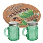 Set sel poivre et dessous de plat Cactus Set sel poivre et dessous de plat Cactus