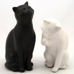 Stop livres Noir et Blanc en forme de chat