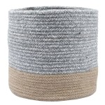 Panier ou cache-pot gris en coton Vanua 25 cm