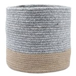 Panier ou cache-pot gris en coton Vanua 25 cm Panier ou cache-pot gris en coton Vanua 25 cm