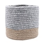 Panier ou cache-pot gris en coton Vanua 15 cm