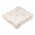 Coussin de sol Franges Écru 45 cm Coussin de sol Franges Écru 45 cm
