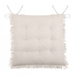 Coussin de chaise à franges Écru Coussin de chaise à franges Écru