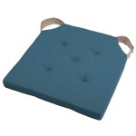 Coussin de chaise attaches velcro Pétrole Lin 38 x 38 cm Coussin de chaise attaches velcro Pétrole Lin 38 x 38 cm
