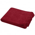 Plaid en polyester maille chenille rouge 125 x 150 cm