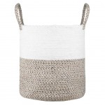 Panier en coton KILIM - Blanc et Naturel Panier en coton KILIM - Blanc et Naturel