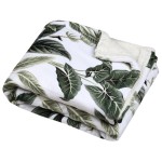 Plaid topiary blanc en polyester 130 x 160 cm